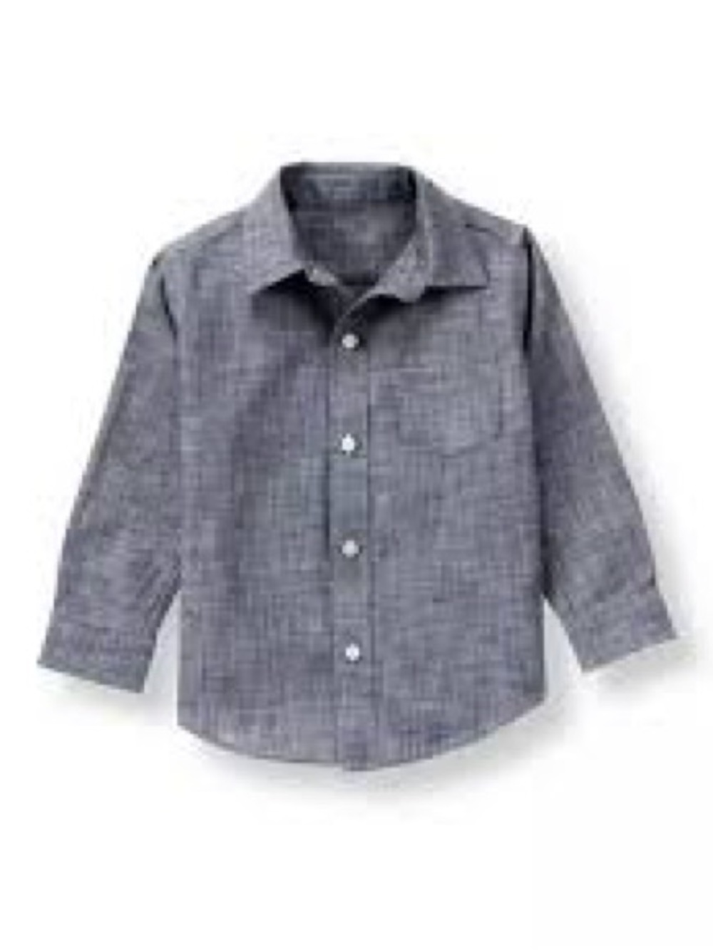 Janie and Jack Blue Cotton Button Down Dress/Casual Shirt Long Sleeve Size 3